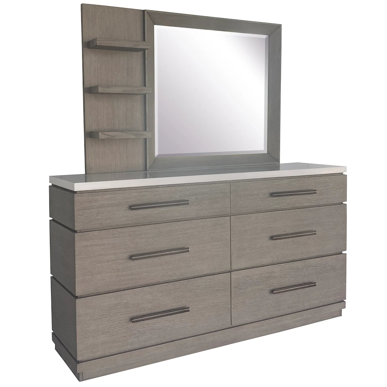 Parker House Pure Modern 6-Drawer Bedroom Dresser and Mirror