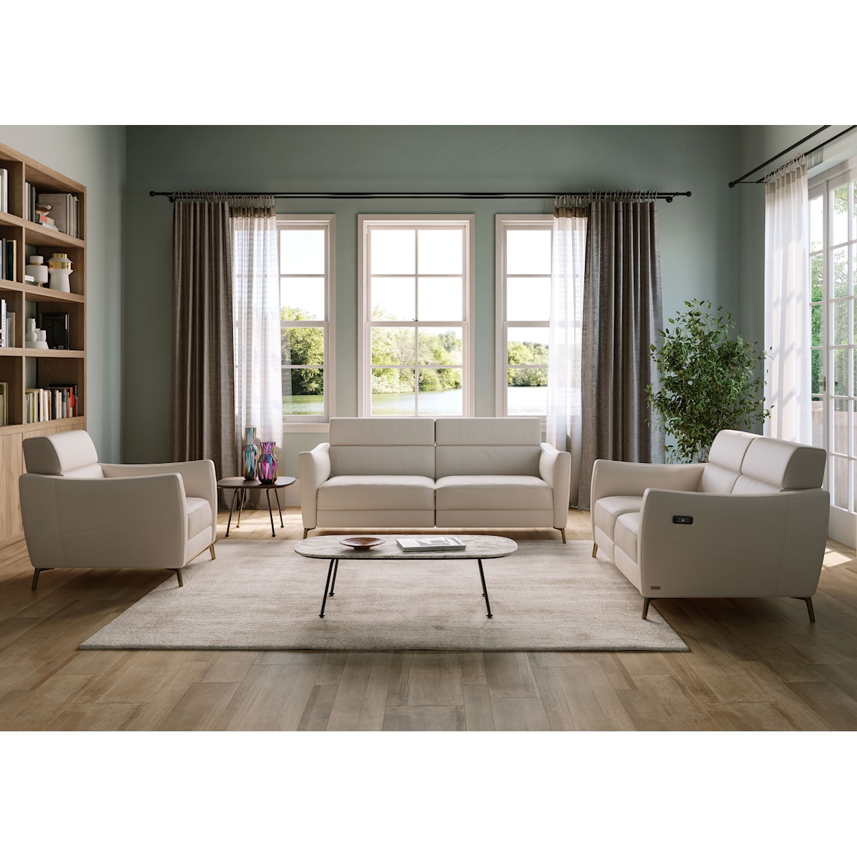 Natuzzi Editions 100% Italian Leather Living Room Group