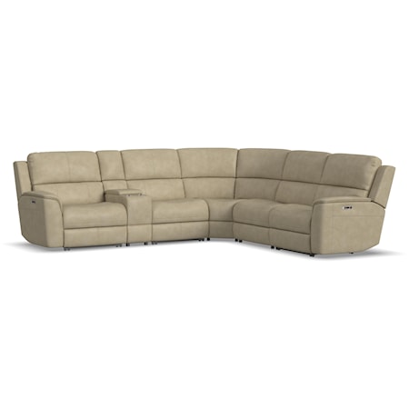 Casual Power Six-Piece Sectional with Power Headrest and Lumbar