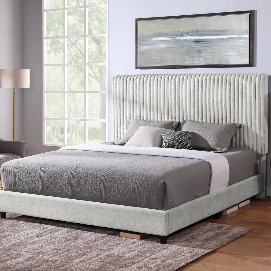 Upholstered King Panel Bed