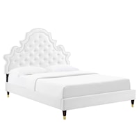 Tufted Performance Velvet Full Platform Bed