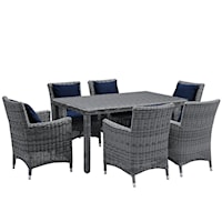 Summon Coastal 7-Piece Patio Sunbrella® Dining Set - Gray