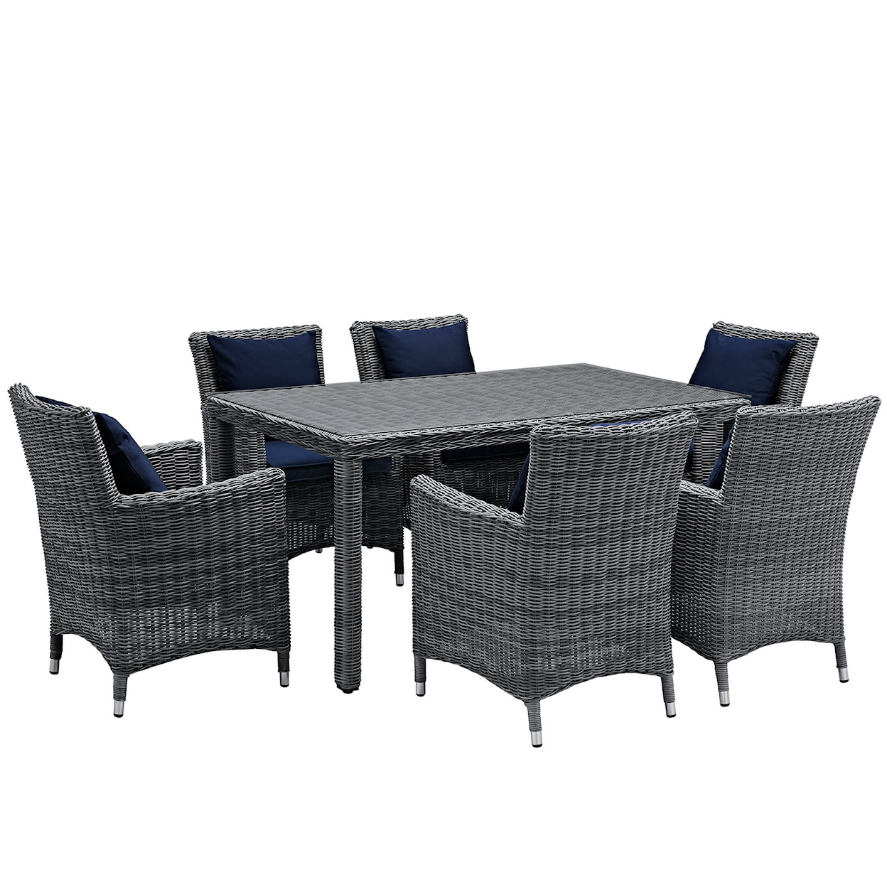 Modway Summon Outdoor 7 Piece Dining Set