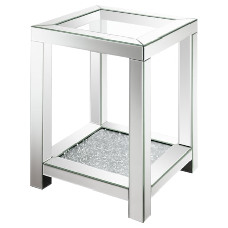 Valentina 1-shelf Glass Top Side End Table