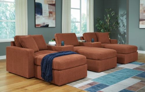 5-Piece Sectional And 3 Ottomans