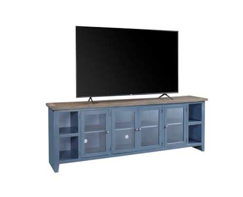 Transitional 97" Console with 12 Shelves