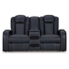 Signature Design Fyne-Dyme Power Reclining Loveseat With Console