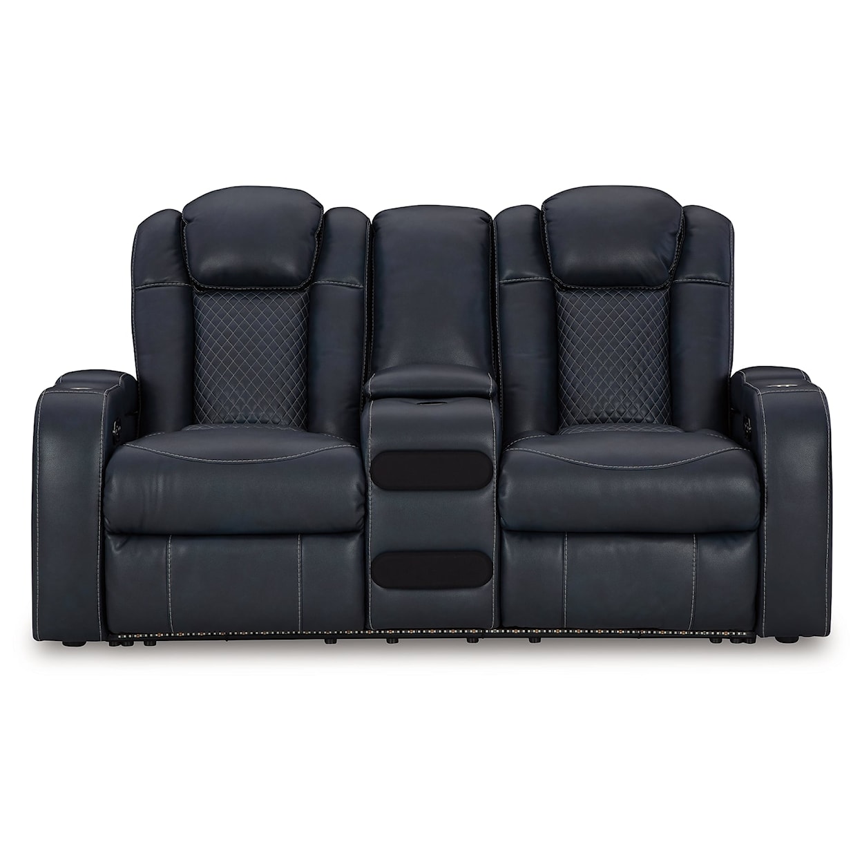 Benchcraft Fyne-Dyme Power Reclining Loveseat With Console