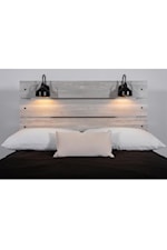 Global Furniture LINWOOD Transitional King Bed with Headboard Lamps