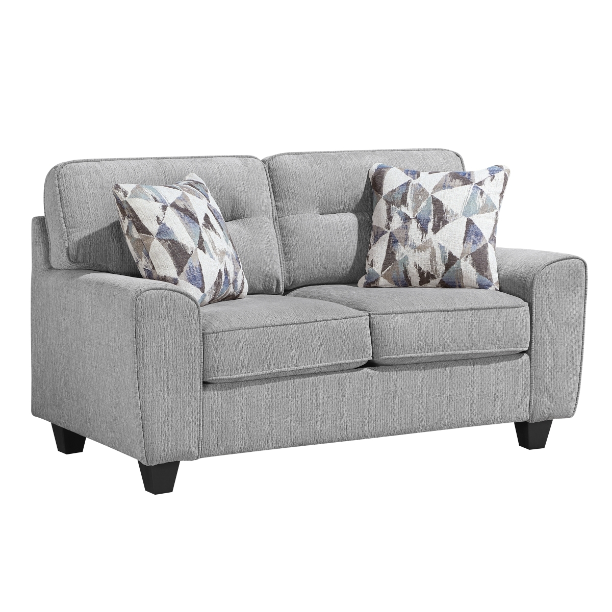 Transitional Loveseat with Accent Pillows