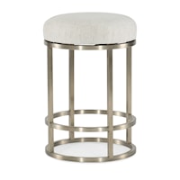 Casual Round Counter Stool with Metal Base