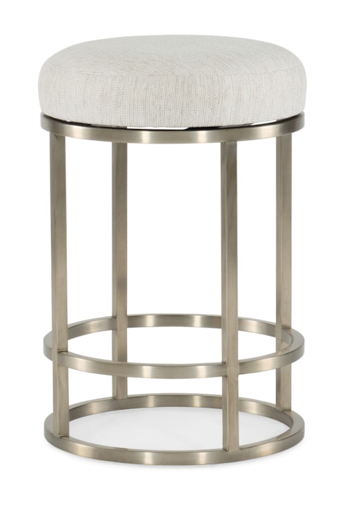Casual Round Counter Stool with Metal Base