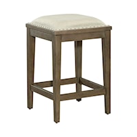 Transitional Upholstered Console Stool with Footrest