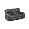 New Classic Linton Leather Console Loveseat