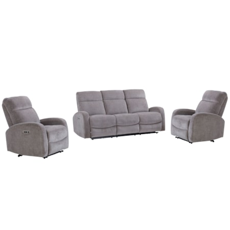 Power Reclining Sofa and Dual Recliners Set