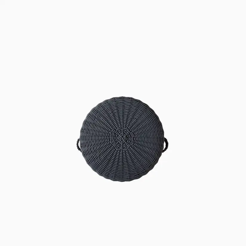 20" Round Woven Pouf Stool