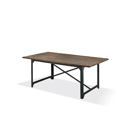 Reclaimed Wood and Metal Dining Table in Rodeo Brown and Black