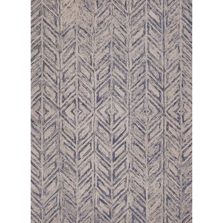 5' X 7' Blue Heather Herringbone Area Rug