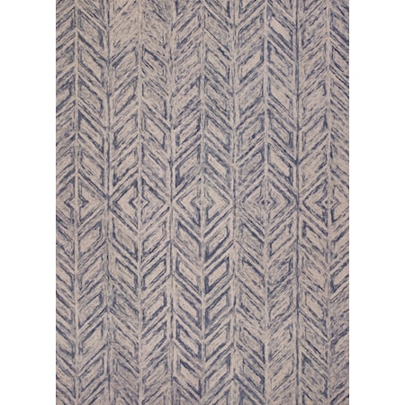 9' x 12' Blue Heather Herringbone Rug