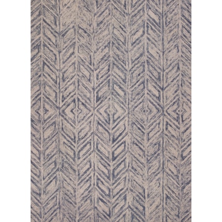 5' X 7' Blue Heather Herringbone Area Rug