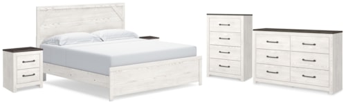King Panel Bed, Dresser, Chest And 2 Nightstands