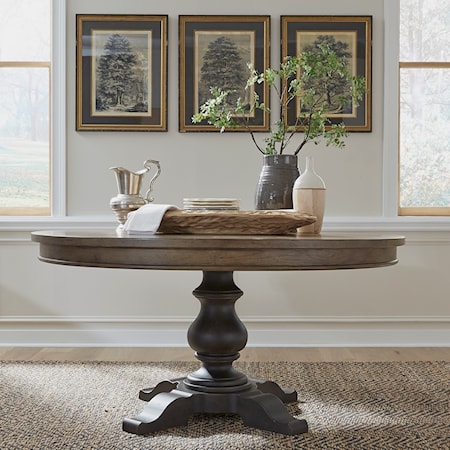 Transitional Round Pedestal Table