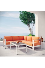 Modway Shore Outdoor Aluminum Chaise with Cushions