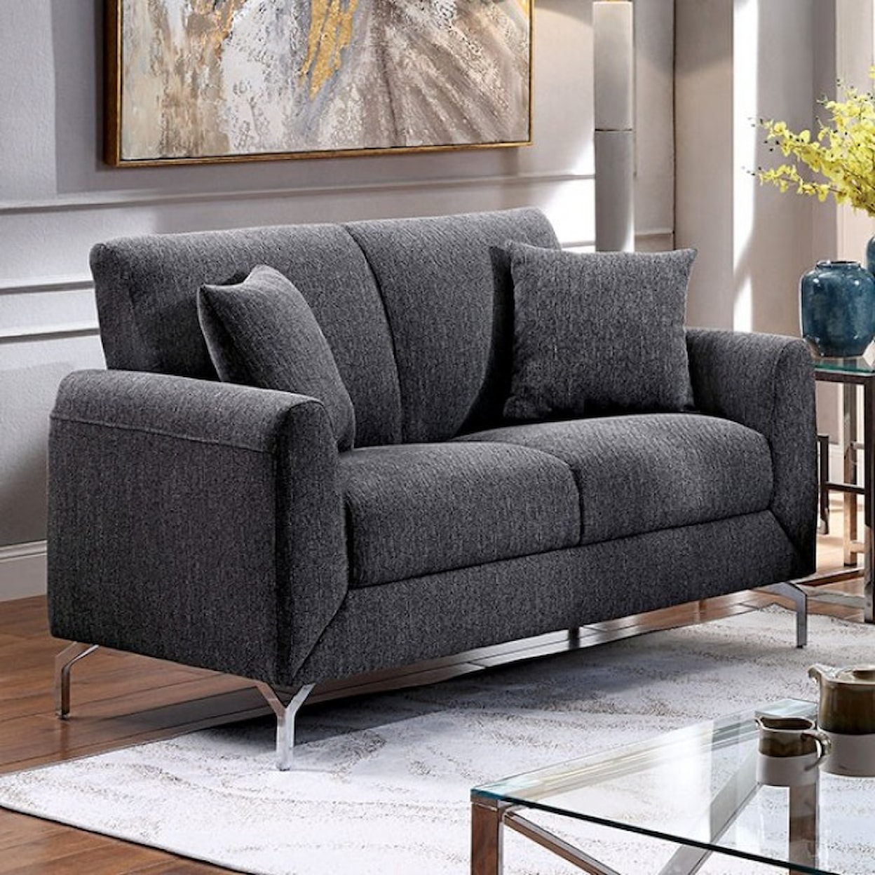 Furniture of America Lauritz Sofa and Loveseat Set