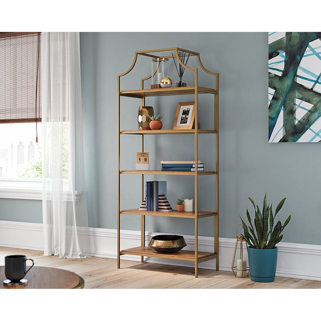 Sauder INTERNATIONAL LUX International Lux Metal Frame Bookcase