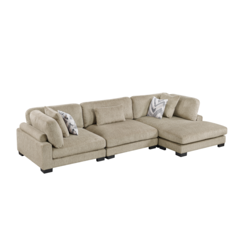 Contemporary 3-Piece Sectional Sofa with Chaise