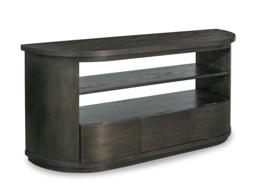 Mid-Century Modern Console Table with Open Display Shelves