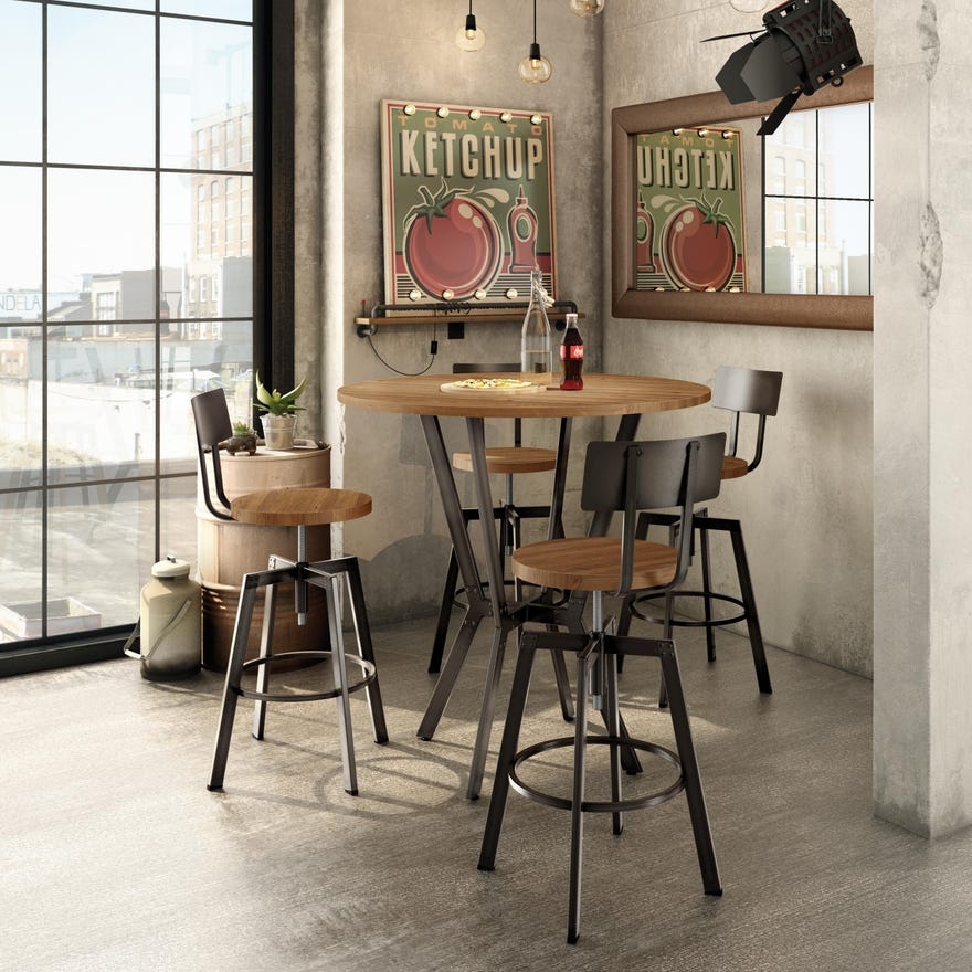 Adjustable Open Back Bar Stool