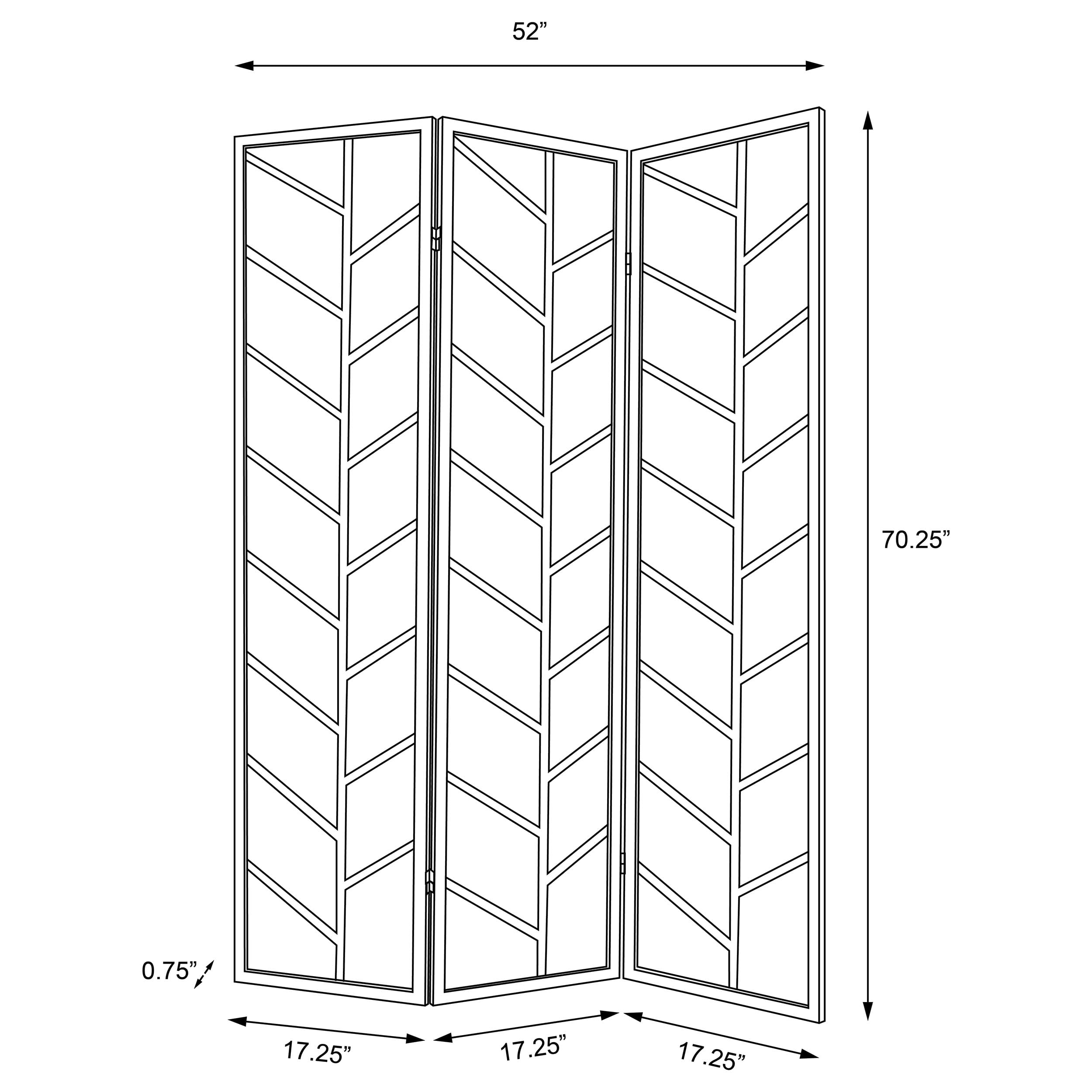 Coaster Mila 3-Panel Room Divider Folding Shoji Screen