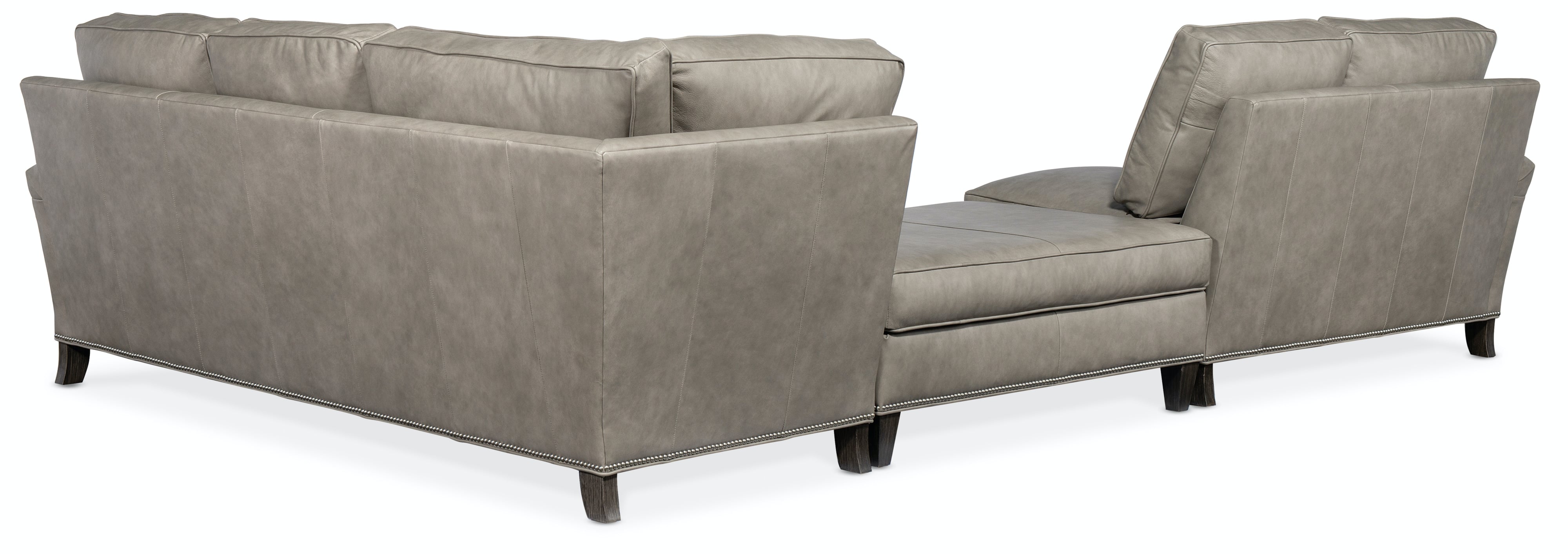 Bradington Young Mallory 4-Seat Sectional w/ Bench Ottoman Piece