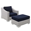 Modway Conway Outdoor 2-Piece Armchair and Ottoman Set