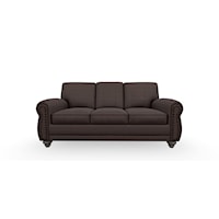 Casual Stationary Sofa with Nail-Head Trim