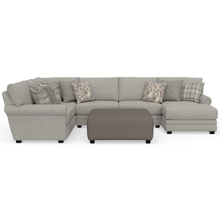 3-Piece Sectional Sofa with Ottoman