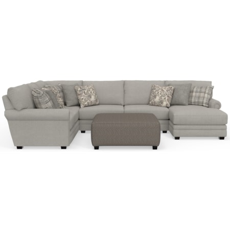 3-Piece Sectional Sofa with Ottoman