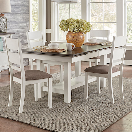 5 Piece Trestle Table Set