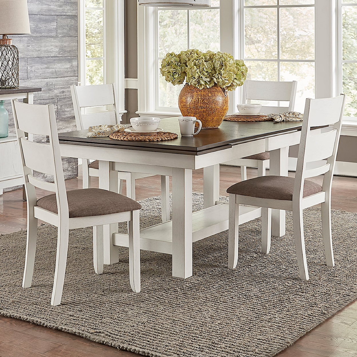 Libby Brook Bay 5-Piece Trestle Dining Set