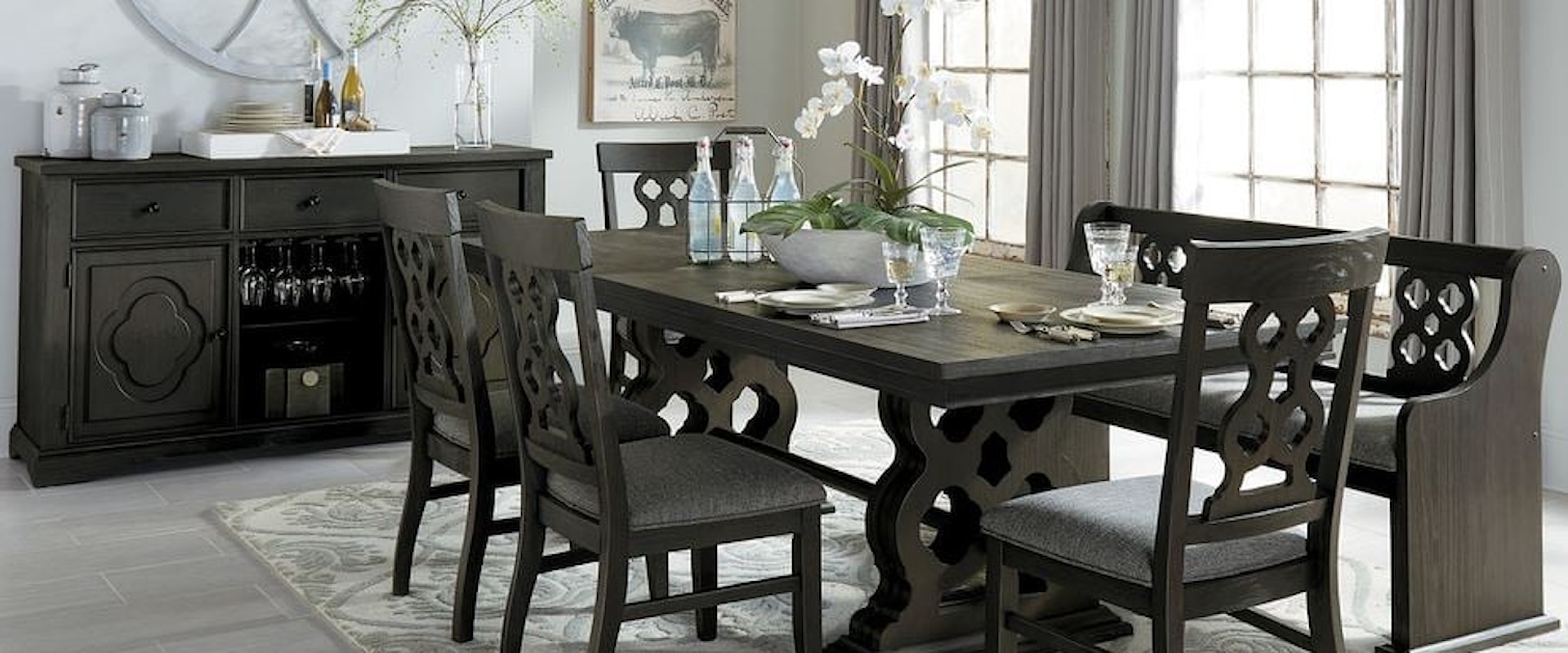 Transitional 7-Piece Dining Set