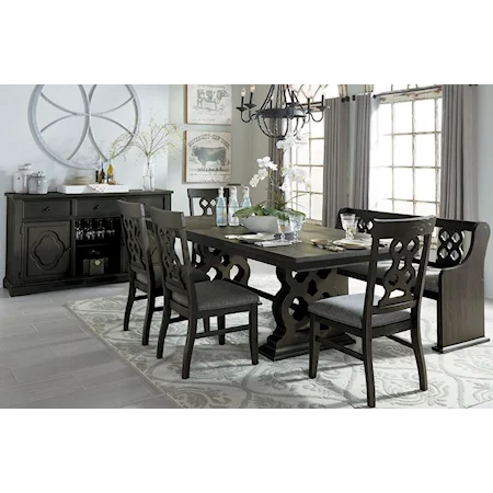 Transitional 7-Piece Dining Set