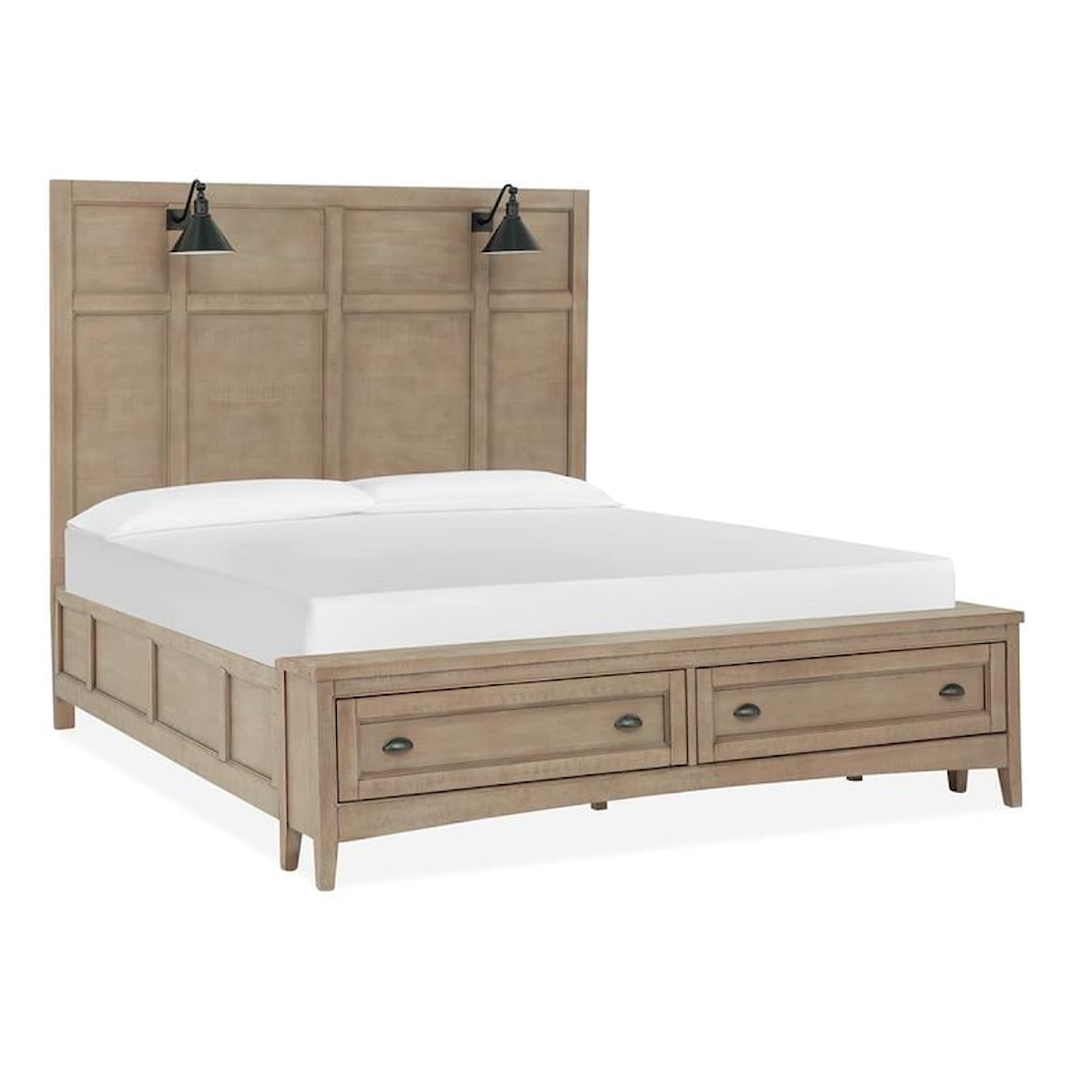 Magnussen Home Paxton Place Bedroom King Lamp Panel Storage Bed