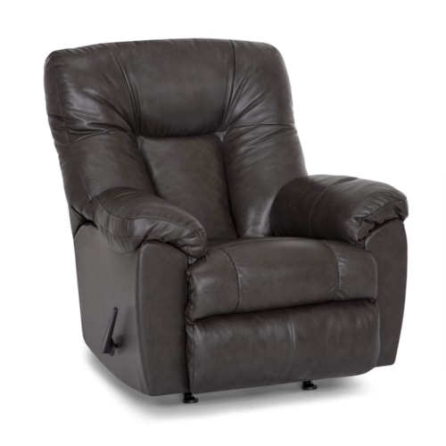 Casual Manual Swivel Rocker Recliner with Pillow Arms