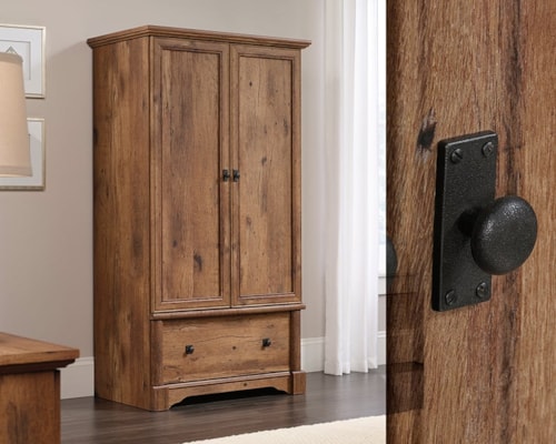 Rustic Armoire with Garment Rod