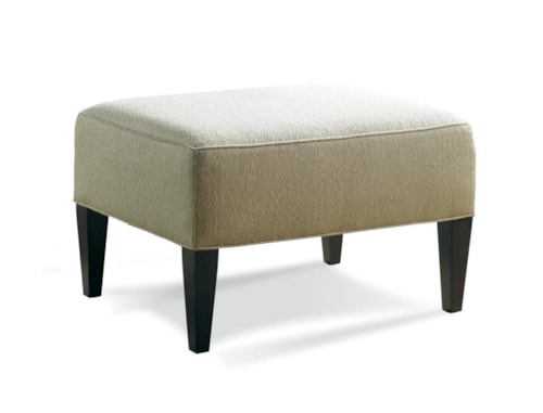 Transitional Lounge Ottoman with Tapered Wood Legs