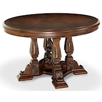 Traditional Round Dining Table with 24" Leaf