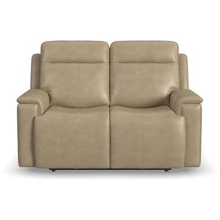 Casual Power Reclining Loveseat with Power Headrests and Lumbar