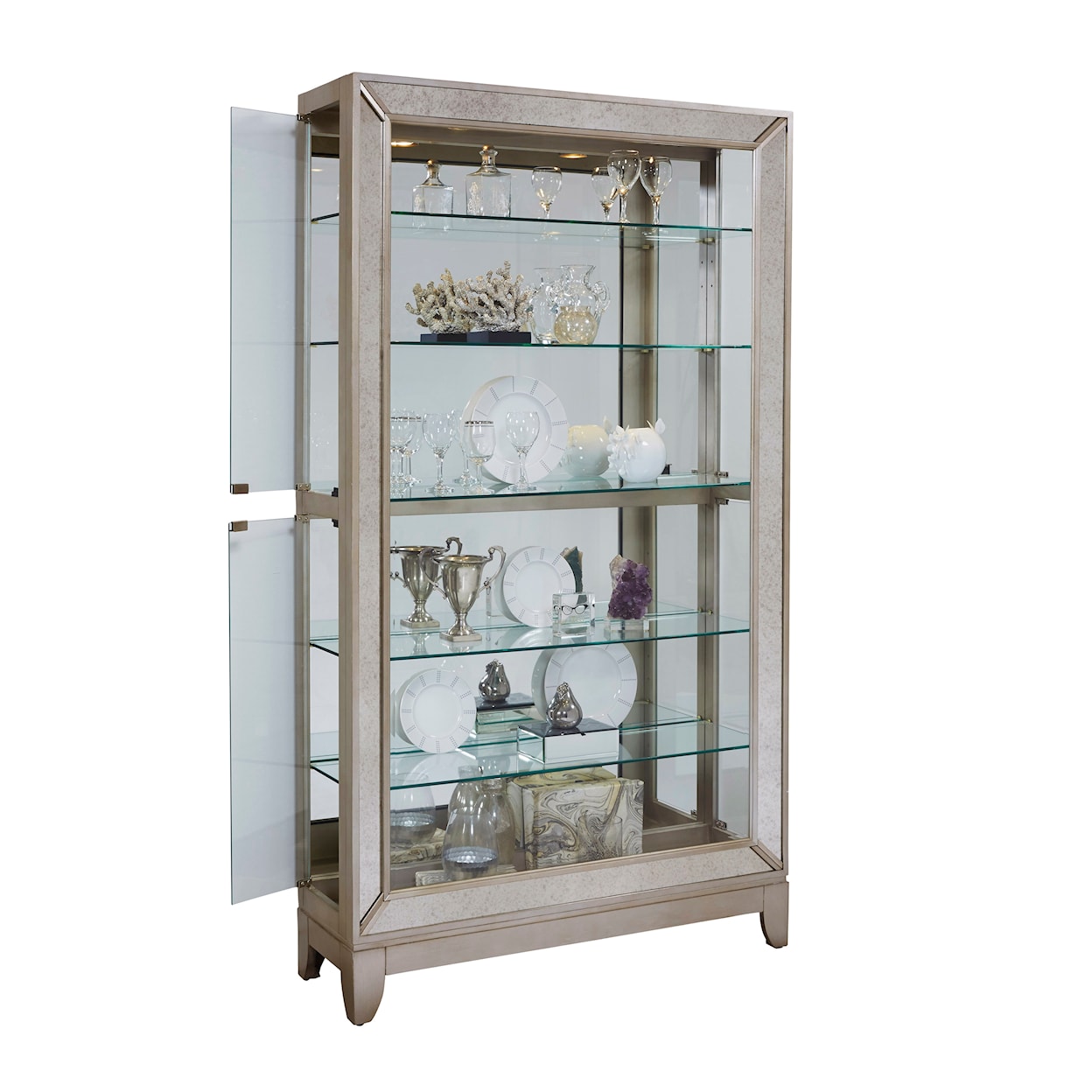 Pulaski Furniture Curios Platinum Side Entry Curio Cabinet