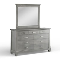 Dresser and Mirror Set